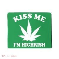 Kiss Me I'm Highrish Irish St. Patrick's Day Weed Mousepad thumb 0