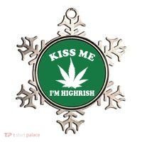 Kiss Me I'm Highrish Irish St. Patrick's Day Weed Ornament thumb 0