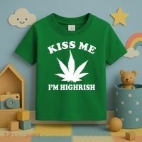 Kiss Me I'm Highrish Irish St. Patrick's Day Weed Toddler T-Shirt thumb 3