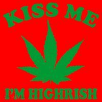Kiss Me I'm Highrish Irish St. Patrick's Day Weed Santa Hat thumb 1