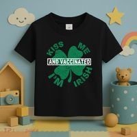 Kiss Me I'm Irish And Vaccinated Toddler T-Shirt thumb 3