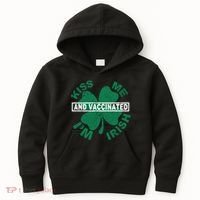 Kiss Me I'm Irish And Vaccinated Kids Hoodie thumb 0