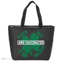 Kiss Me I'm Irish And Vaccinated Tote Bag thumb 0