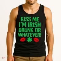 Kiss Me I'm Irish Drunk Or Whatever! Tank Top thumb 3