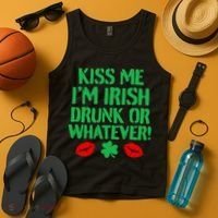 Kiss Me I'm Irish Drunk Or Whatever! Tank Top thumb 4