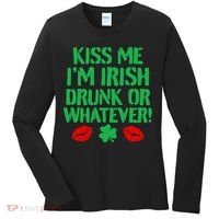 Kiss Me I'm Irish Drunk Or Whatever! Women's Long Sleeve Shirt thumb 0