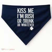 Kiss Me I'm Irish Or Drunk Whatever St Patricks Day USA-Made Doggie Bandana thumb 0