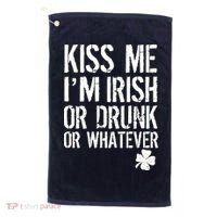 Kiss Me I'm Irish Or Drunk Whatever St Patricks Day Golf Towel thumb 0