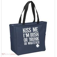 Kiss Me I'm Irish Or Drunk Whatever St Patricks Day Tote Bag thumb 2