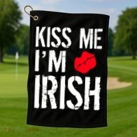 Kiss Me I'm Irish St. Patrick's Day Golf Towel thumb 1
