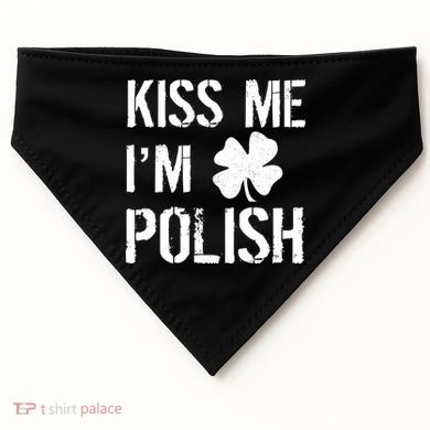 Kiss Me I'm Polish St. Patrick's Day USA-Made Doggie Bandana