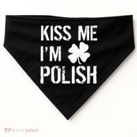 Kiss Me I'm Polish St. Patrick's Day USA-Made Doggie Bandana thumb 0