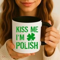 Kiss Me I'm Polish St. Patrick's Day Coffee Mug thumb 3