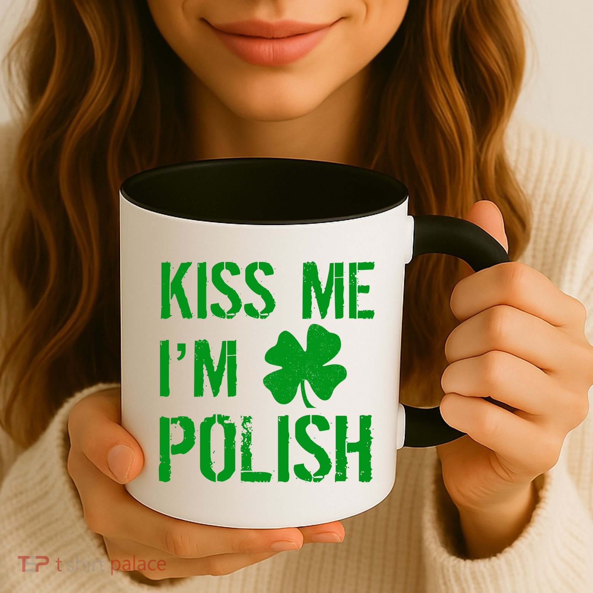Kiss Me I'm Polish St. Patrick's Day Coffee Mug