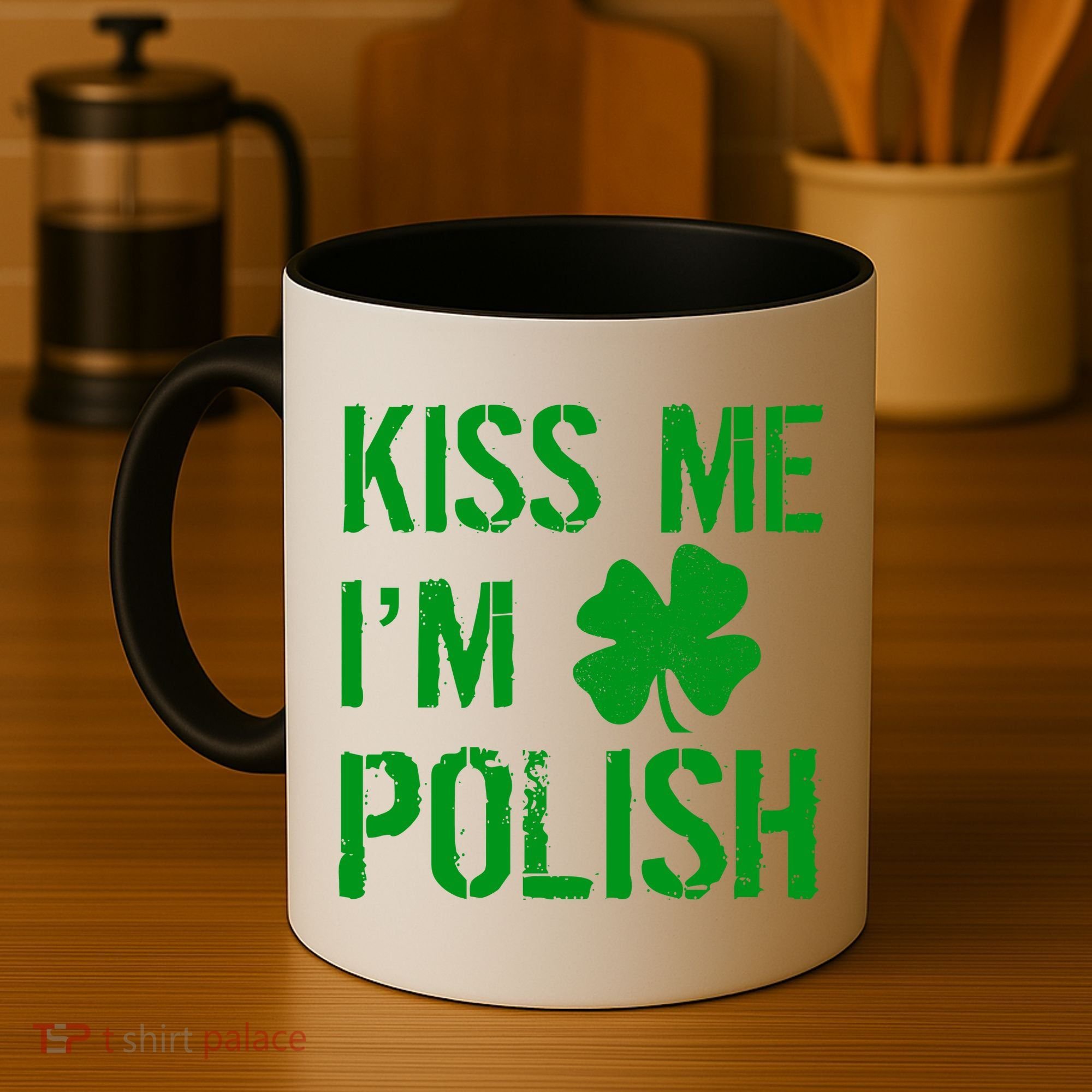 Kiss Me I'm Polish St. Patrick's Day Coffee Mug