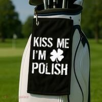 Kiss Me I'm Polish St. Patrick's Day Golf Towel thumb 2