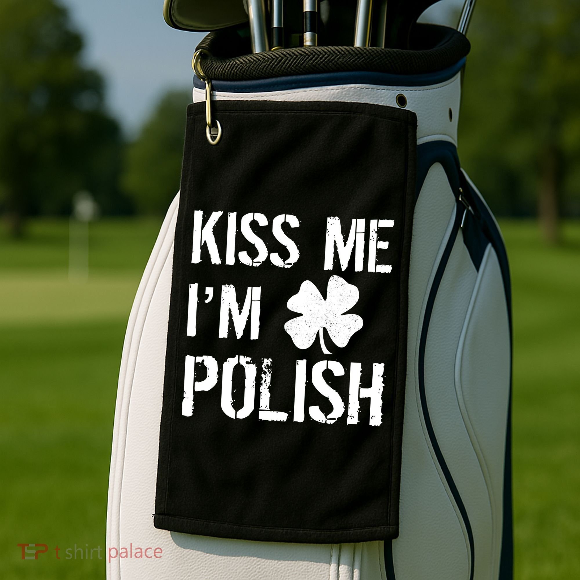 Kiss Me I'm Polish St. Patrick's Day Golf Towel