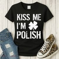 Kiss Me I'm Polish St. Patrick's Day Women's T-Shirt thumb 3
