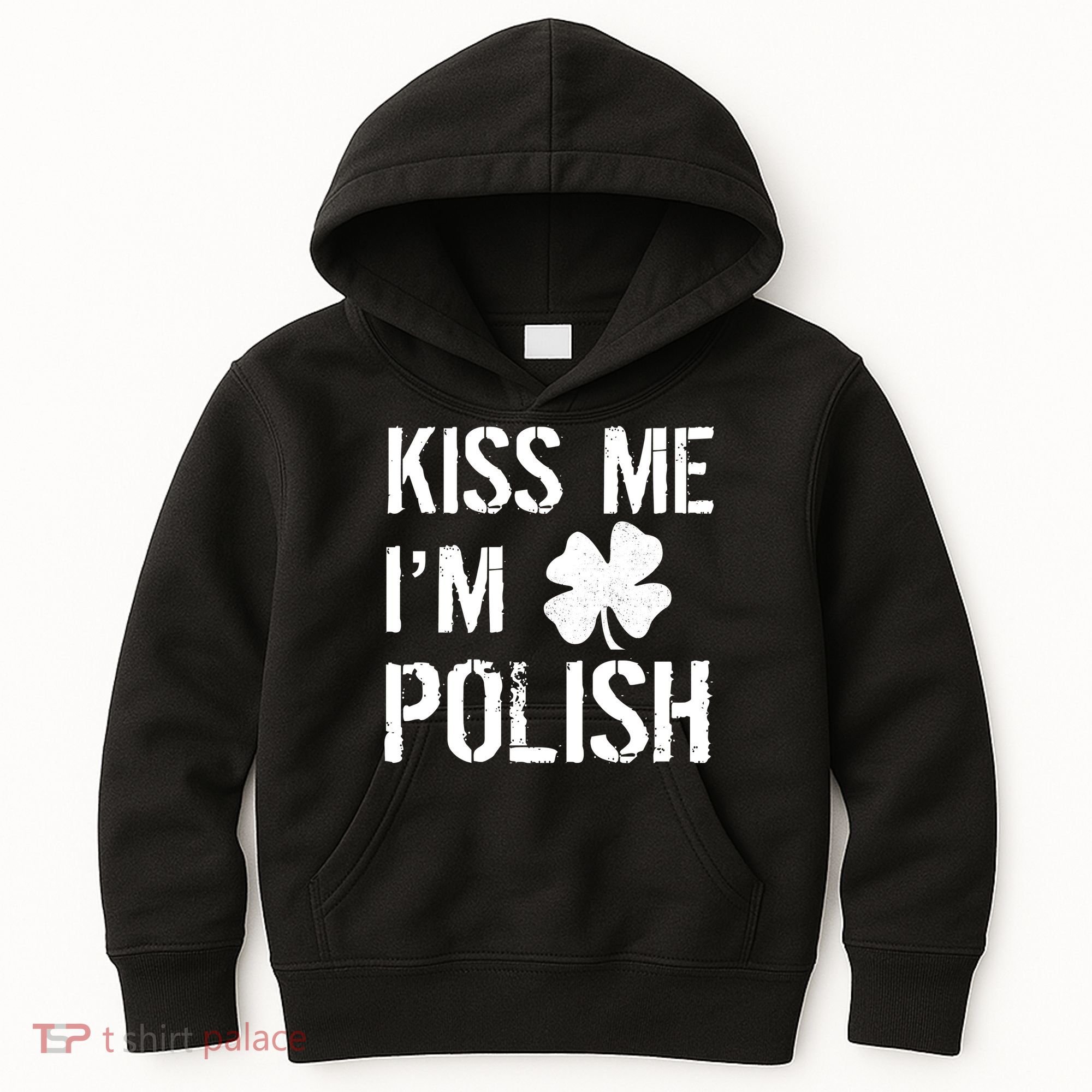 Kiss Me I'm Polish St. Patrick's Day Kids Hoodie