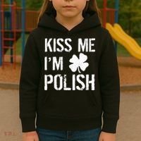 Kiss Me I'm Polish St. Patrick's Day Kids Hoodie thumb 3