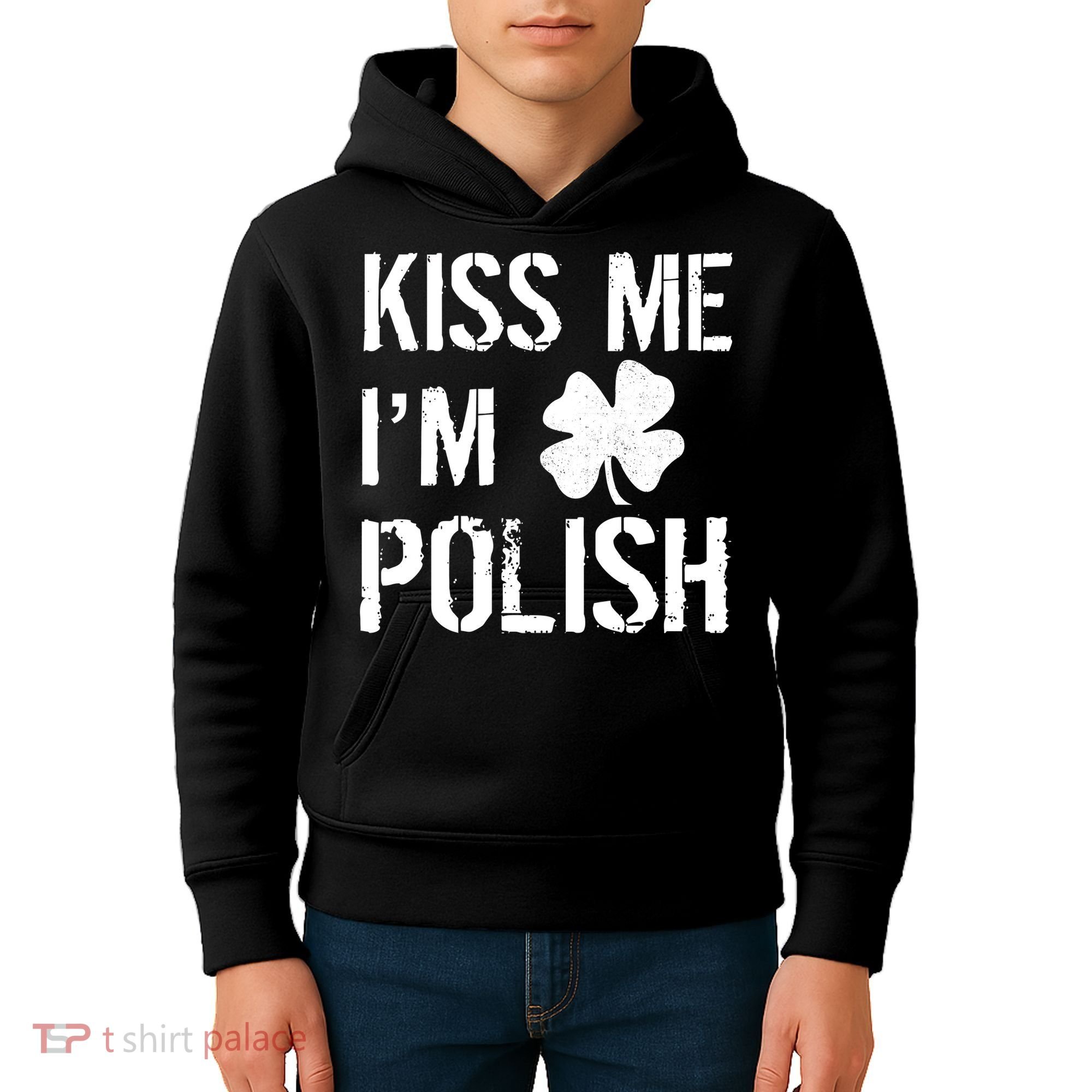 Kiss Me I'm Polish St. Patrick's Day Kids Hoodie