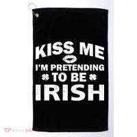 Kiss Me I'm Pretending To Be Irish Golf Towel thumb 0