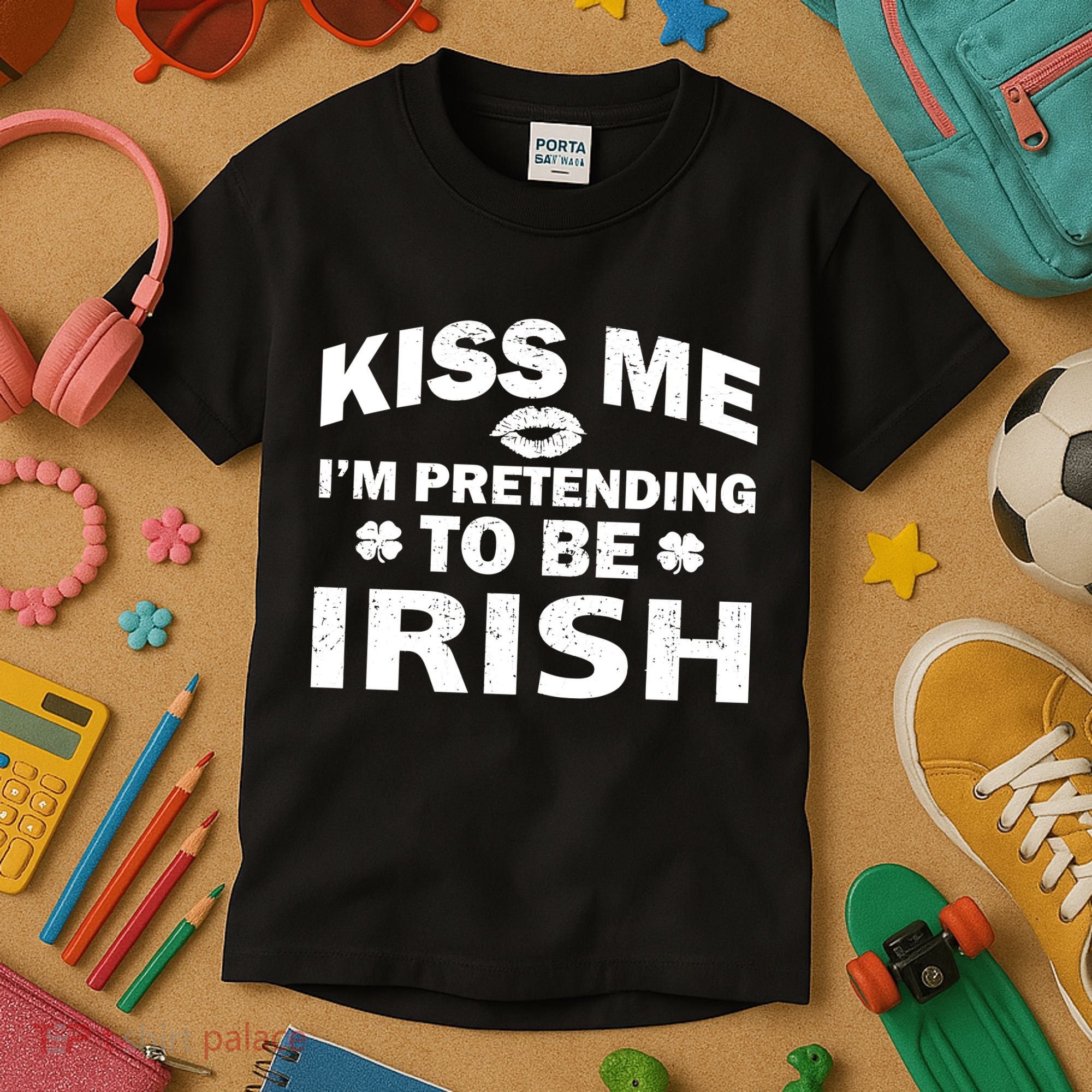Kiss Me I'm Pretending To Be Irish Kids T-Shirt