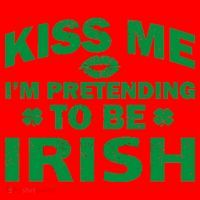 Kiss Me I'm Pretending To Be Irish Santa Hat thumb 1