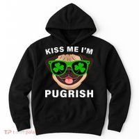 Kiss Me I'm Pugrish Funny Irish Hoodie thumb 0
