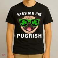 Kiss Me I'm Pugrish Funny Irish T-Shirt thumb 3