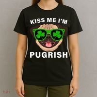 Kiss Me I'm Pugrish Funny Irish T-Shirt thumb 4