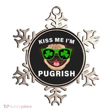 Kiss Me I'm Pugrish Funny Irish Ornament