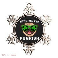 Kiss Me I'm Pugrish Funny Irish Ornament thumb 0