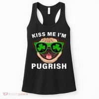 Kiss Me I'm Pugrish Funny Irish Women's Tank Top thumb 0