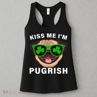 Kiss Me I'm Pugrish Funny Irish Women's Tank Top thumb 3