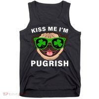 Kiss Me I'm Pugrish Funny Irish Tank Top thumb 0
