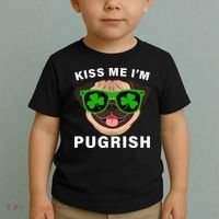 Kiss Me I'm Pugrish Funny Irish Toddler T-Shirt thumb 2
