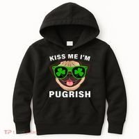 Kiss Me I'm Pugrish Funny Irish Kids Hoodie thumb 0