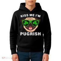 Kiss Me I'm Pugrish Funny Irish Kids Hoodie thumb 4