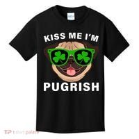 Kiss Me I'm Pugrish Funny Irish Kids T-Shirt thumb 0