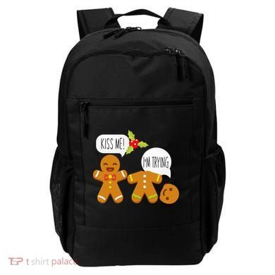 Kiss Me I'm Trying Funny Gingerbread Backpack