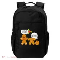 Kiss Me I'm Trying Funny Gingerbread Backpack thumb 0