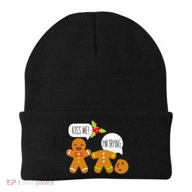 Kiss Me I'm Trying Funny Gingerbread Beanie