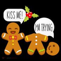 Kiss Me I'm Trying Funny Gingerbread Women's Hoodie thumb 2