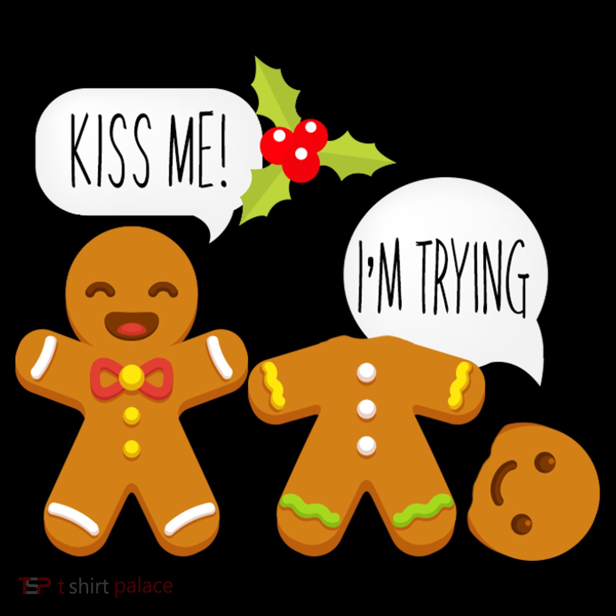 Kiss Me I'm Trying Funny Gingerbread Women's Hoodie