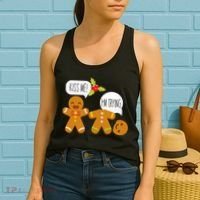 Kiss Me I'm Trying Funny Gingerbread Women's Tank Top thumb 2