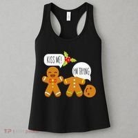 Kiss Me I'm Trying Funny Gingerbread Women's Tank Top thumb 3