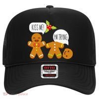 Kiss Me I'm Trying Funny Gingerbread Hat thumb 0