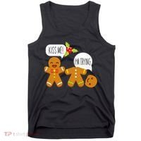 Kiss Me I'm Trying Funny Gingerbread Tank Top thumb 0
