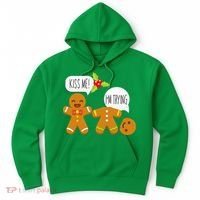Kiss Me I'm Trying Funny Gingerbread Hoodie thumb 0
